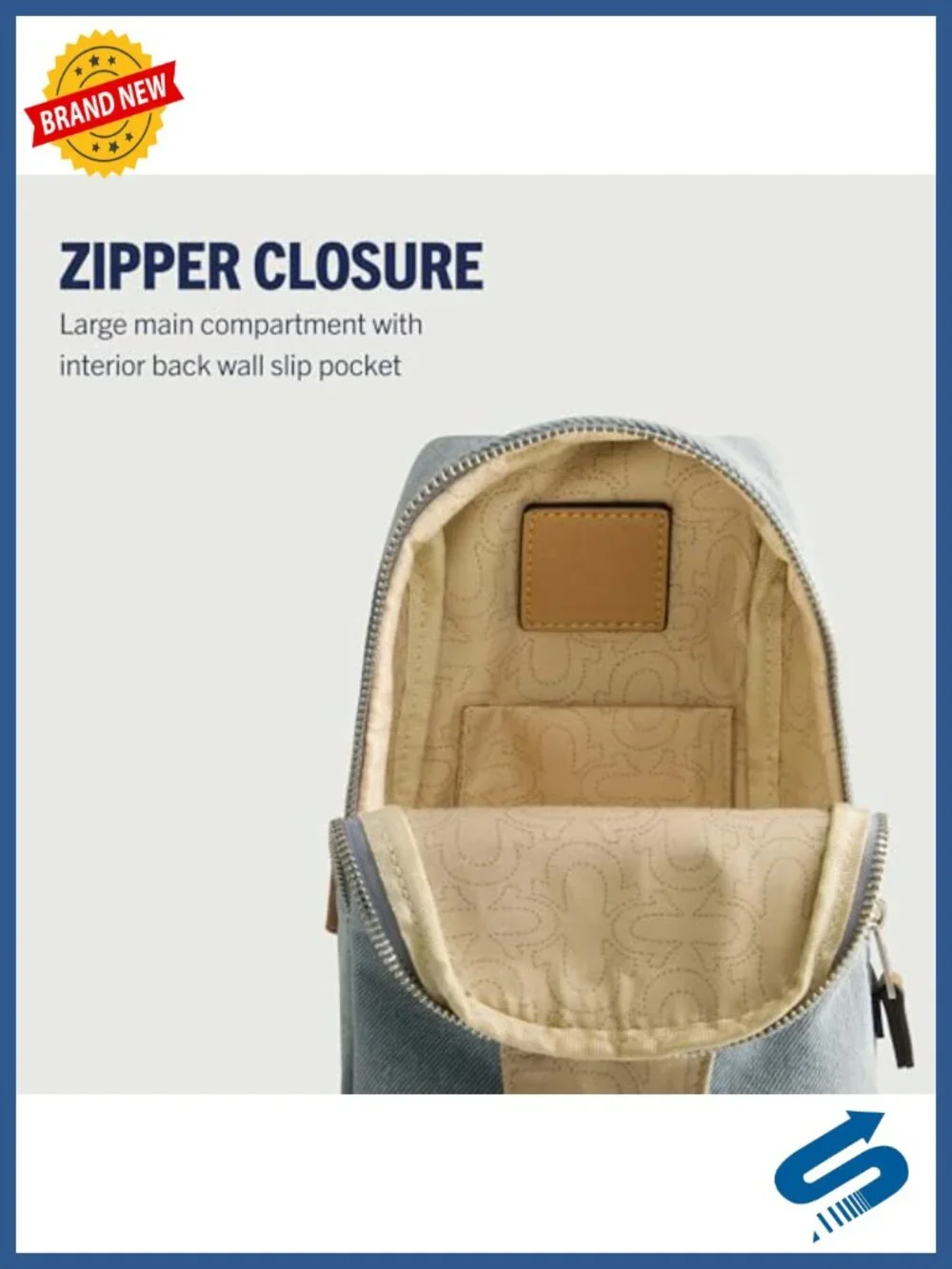 Denim Sling Bag with Adjustable Strap - Women's Fashion Backpack